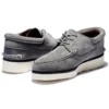 3-dírkové oxfordky s klínovým podpatkem a úzkým střihem „Medium Grey Suede“