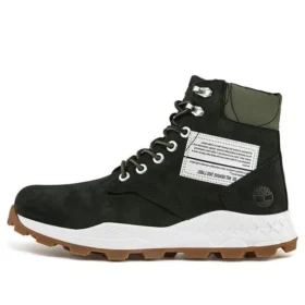 6-Inch kozačky Brooklyn Side Zip Wide Fit „černý nubuk se zeleným polstrovaným límcem“