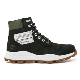 6-Inch kozačky Brooklyn Side Zip Wide Fit „černý nubuk se zeleným polstrovaným límcem“