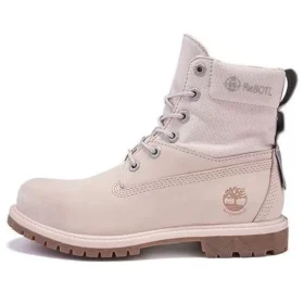 6-Inch Premium kozačky ReBOTL z látky a kůže s širokým střihem „Pale Pink“