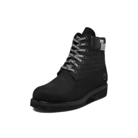 6-Inch Premium kozačky s logem a širokým střihem „Černá Nubuck“