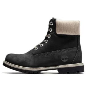 6-Inch Premium Waterproof Boot „Černý nubuk s béžovým manžetou z manšestru“