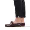 Kožená ručně vyráběná lodní obuv hnědá