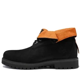 Kozačky Roll Top Treadlight Wide-Fit „Černá Nubuck“
