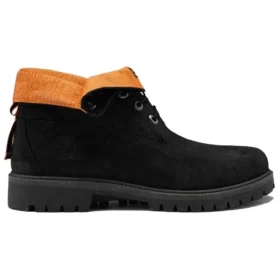 Kozačky Roll Top Treadlight Wide-Fit „Černá Nubuck“