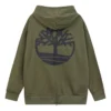 Mikina s kapucí a logem stromu „Olive Green“
