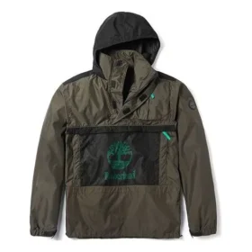 Timberland Kontrastní barvy Kapsová mikina s kapucí Zelená