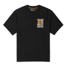 Timberland s potiskem loga, kulatý výstřih, Černá