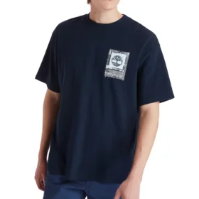 Timberland s potiskem loga, kulatý výstřih, modré