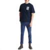 Timberland s potiskem loga, kulatý výstřih, modré