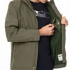 Voděodolná bundy Timberland se zipem a kapucí, zelená