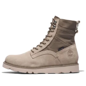 Voděodolné kožené a textilní kozačky Vibram „Beige Suede“