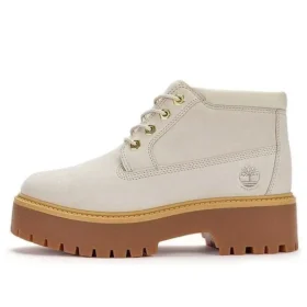 Voděodolné kozačky Stone Street Mid Lace Up „White Nubuck“