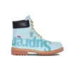 Voděodolné kozačky Timberland x Supreme 6-Inch „Blue with Logo“