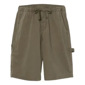 Vyprané těžké keprové kraťasy „Olive Green“